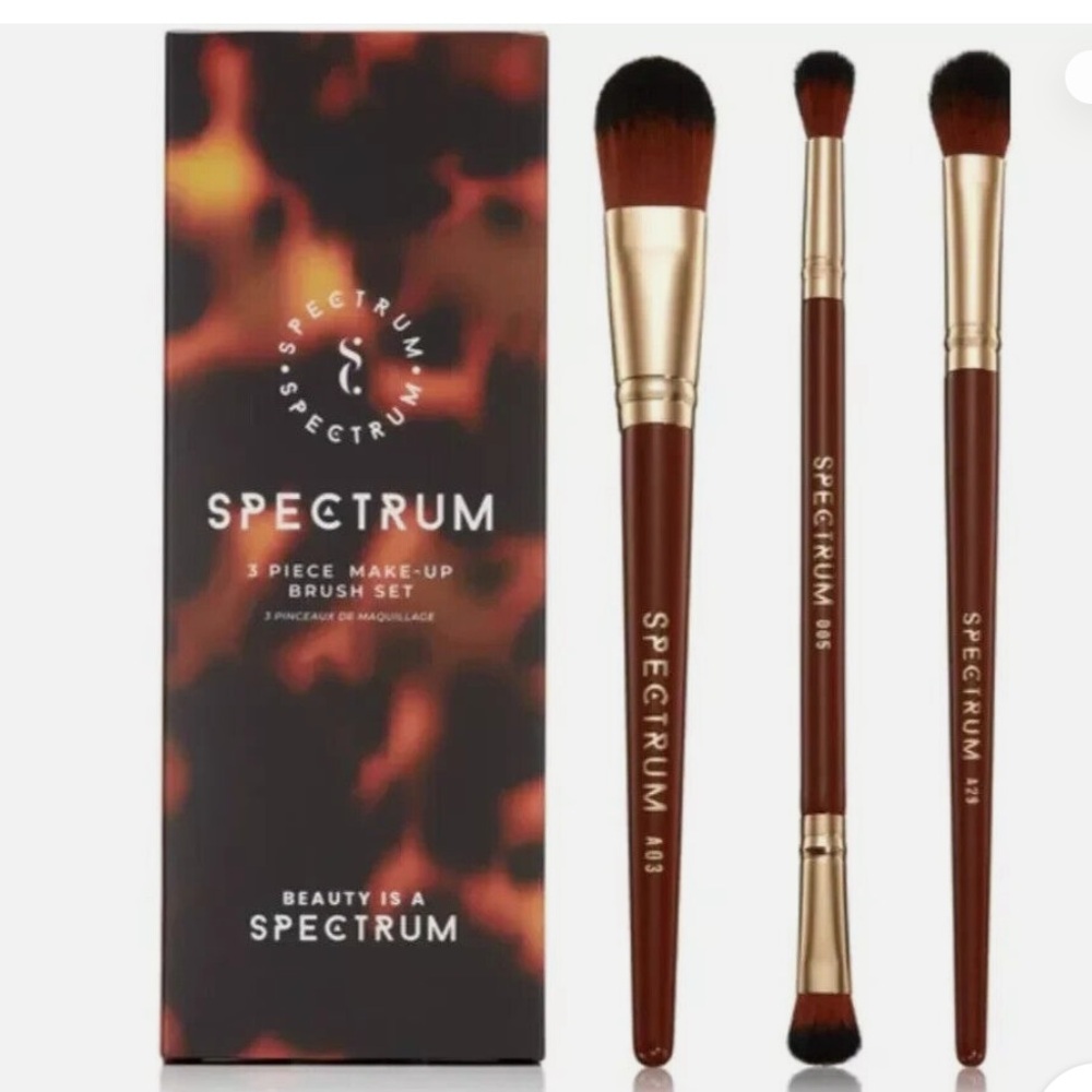 NWT Spectrum 3 Piece Make-Up Brush Set - Tortoiseshell